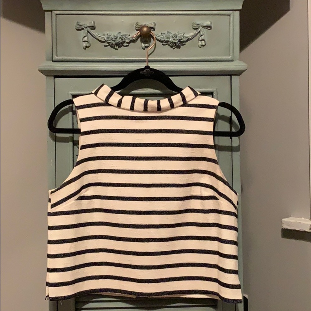 Stripped business casual crop top